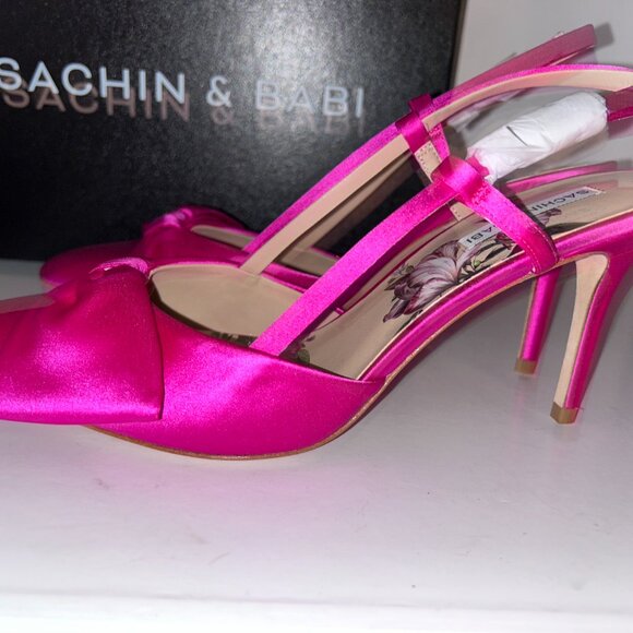 Sachin & Babi, Lenox Obi-Bow, Closed Toe Slingback Pink, Size 9 Heels, NEW - Picture 5 of 7